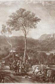 【透纳版画罕见品种】1887年美柔汀版画《霍恩比城堡》，35.8*25.1cm