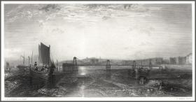 1862年钢版画《布莱顿链条码头》（透纳），32*23cm