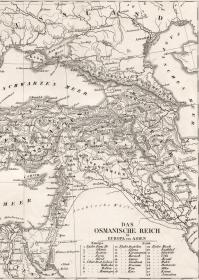 1850年钢版画地图《奥斯曼帝国》，30*24cm