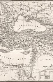 1850年钢版画地图《奥斯曼帝国》，30*24cm