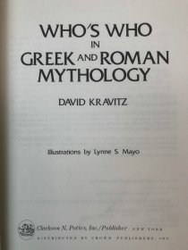 1977年 大卫·克拉维茨《希腊和罗马神话人物名鉴》，精装，有插图，Who's Who in Greek and Roman Mythology