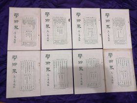 【民国新文学旧书专场】民国原版创刊号《学术界》一组8册合拍 第一卷第1、2、3、4、6期，第二卷3、4、5期， 1943年至1944年初版本 收录有夏丐尊、唐庆增、何子恒、康敬杲、陈乃乾、冒广生等人文章，有《考证红楼三家书简》等经典文章