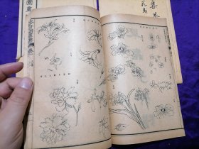 【民国旧书专场】民国版画精品，民国上海中原書局据康熙本石印【芥子园画传初集、二集、三集、四集】原装四函16册全·全图精美 。《芥子园画传》画传集明清二代中国画名家的杰作和智慧，历经二百多年的增补和完善，成为公认最具权威的读画学画的百科全书