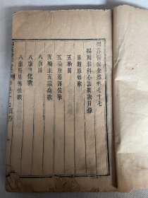 清乾隆武英殿刻本，御纂医宗金鉴之《眼科心法要诀》一厚册两卷全（卷77、78）。该书九行十九字，刻印极其精美，据版式纸张书线与殿版如出一辙，惜书品略差