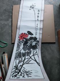 国画荷花一轴