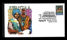 【67-11】2020年10月13日美国首日封，非裔美国人的非宗教性节日—宽扎文化节，贴永久邮票一套一枚。