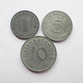 德国1941年锌币一套3枚随机发货