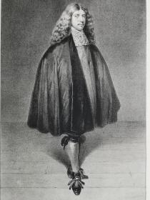 1847年石版画《荷兰画家杰拉德·特博赫Gerard ter Borch自画像--身着市长装扮的画家肖像portret van den schilder gekleed ten voeten uit als burgemeester》尺寸34*25.5厘米--出自17世纪荷兰风俗画家，杰拉德·特博赫Gerard ter Borch,1617-1681，自画像作品，别名Gerard Terburg