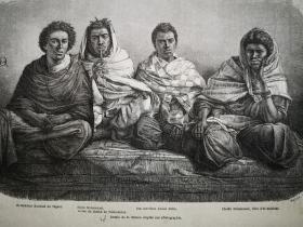 1864年木刻版画《西非的伊斯兰教民el-mokhtar kountah du tagant
sidna mohammed》尺寸30*21.7厘米，反面有字
