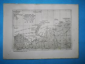 1882年地图《1878年瑞典极地探险的行程，从挪威海岸到切尔柳斯金角itineraire de l'expedition polaire suedoise de 1878.depuis la cote de norvege jusqu'au cap tscheljuskin》尺寸30*21.7厘米，反面有字，