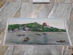 中国杭州都锦生丝厂制：（27×57公分）杭秀画《北京万寿山全景》