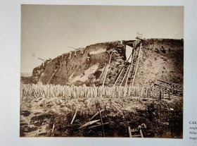 【费利斯·比托镜头下的大清国】老的书页影像插图正反面4幅P61《战火中的天津大沽口要塞，第二次鸦片战争，英法联军进攻北京》-拍摄于1860年--纸张27.5*26.5厘米