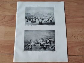 【G2475】1924年书页图版反正面4幅P411《中国清朝通商口岸，宁波，厦门和福州》（amoy，1840）--早期西方铜版画中的中国--摘自1924年《中国通商图》一书， 图版纸张30*24厘米