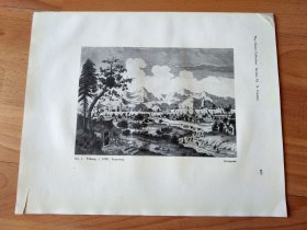 【G2489】1924年书页图版反正面3幅P465《1700年西方铜版画描绘的北京城，北京紫禁城西门，北京颐和园》（peking，1700，western gate，peking，1841，imperial palace gardens，peking，1841）--早期西方铜版画中的中国--摘自1924年《中国通商图》一书， 图版纸张30*24厘米