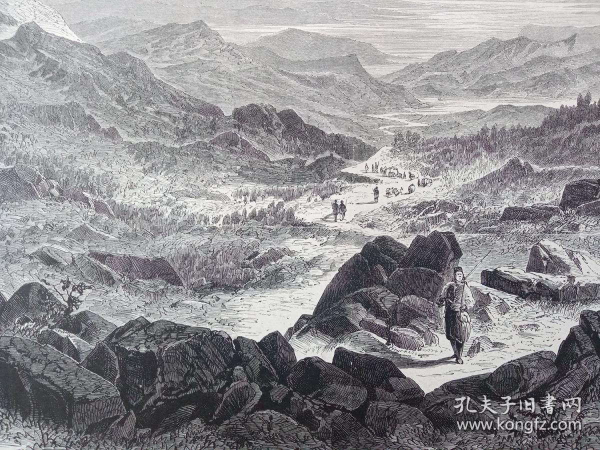 1889年大幅木刻版画《风景画:山川之美》(aus der felsenwildniss der
