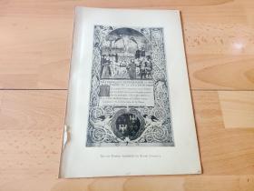 1887年铜凹版腐蚀版画《中世纪手抄稿：彼得拉克的凯旋游行》（Aus der Dresdner Handschrift der Trionfi Petrarca's）-- 出自意大利诗人、“文艺复兴之父”，弗兰齐斯科·彼特拉克（Francesco Petrarca，1304-1374）的诗歌《凯旋诗（Trionfi）》-- 德国莱比锡艺术画廊 -- 版画纸张28*19厘米