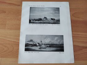 【G2359】1924年书页图版反正面4幅P141《鸦片战争：英法联军进攻天津大沽口炮台，1860年被占领下的北京皇城，额尔金勋爵像，额尔金勋爵进入北京》（peiho fort taken by assault，1860）--早期西方铜版画中的中国-----摘自1924年《中国通商图》一书-- 图版纸张30*24厘米