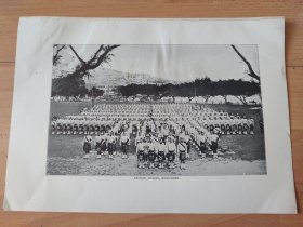 【G2114】1907年书页彩色图版《中国香港，在香港的英国军队》（british troops，hong-kong）----- 图版尺寸26.5*18.5厘米