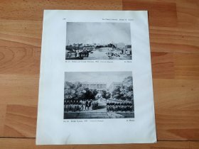 【G2460】1924年书页图版反正面4幅P258《中国广州，广州的西方工厂及规划图等》（british and foreign factories，1847）--早期西方铜版画中的中国--摘自1924年《中国通商图》一书， 图版纸张30*24厘米
