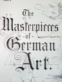 1884年大幅木刻版画《精美扉页设计：人体与艺术的完美结合，缪斯女神与小天使》（The Masterpieces of German Art）-- 法国《艺术期刊》扉页，雕刻师：John Watkins Chapman（1832–1903） -- 版画纸张42*29厘米