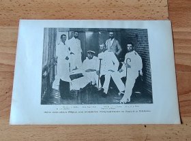 【G796】1903年书页图版《八国联军侵华：东亚巡洋舰中队受伤的军官在医院接受治疗》（unsere verwundeten Offiziere vom ostasiatisch kreuzergeschwader）-- 书页尺寸22.5*15厘米，背后空白