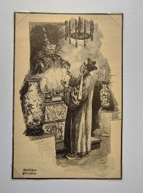 【G713】1903年书页照片《中国佛教僧侣》（buddha-priester）---- 后附卡纸30*21厘米
