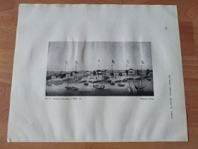 【G2428】1924年书页图版反正面3幅P248《中国广州，18世纪晚期广州的西方工厂，广州西南景色》（canton factories，1800）--早期西方铜版画中的中国--摘自1924年《中国通商图》一书-- 图版纸张30*24厘米