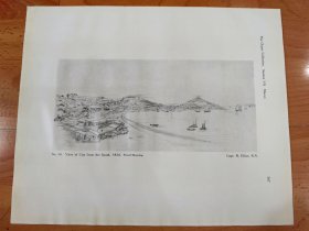 【G2345】1924年书页图版反正面3幅P308《中国澳门，画家笔下的澳门城，澳门欧洲人私宅，澳门街景》（view of city from the south，1824）--早期西方铜版画中的中国-----摘自1924年《中国通商图》一书-- 图版纸张30*24厘米