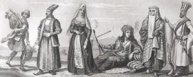 1848年钢版画《世界近代史图版15：阿拉伯民族史话--一千零一夜的故事》（Arab）-- 版画纸张30*24厘米