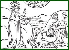 19世纪木刻版画《木刻发展历程（文艺复兴时期的木刻艺术）：叙利亚教会；创世纪第六天（创造动物）》（WOOD ENGRAVING：S yrian Christians；The Creation of Animals）-- 出自文艺复兴时期（1467年）)的古籍木刻 -- 后附卡纸30*21厘米，版画纸张10*7.5、10*7.5厘米