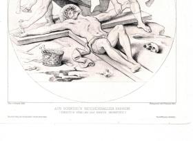 1891年照相凹版版画《受难：被钉十_字架》（AUS SCHWIND'S REICHENHALLER PASSION）-- 出自著名奥地利浪漫主义画家，莫里兹·冯·施温德（Moritz Von Schwind，1804-1871）的绘画作品 -- 奥地利维也纳艺术画廊出版 -- 版画纸张38.5*29厘米