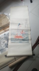 保真包退精彩绘画品相非常好----扬州著名书画家：  朱旭画非常精彩观音菩萨