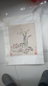 已经装裱：宣纸特别高清印刷-----扬州八怪之绘画：水仙等等