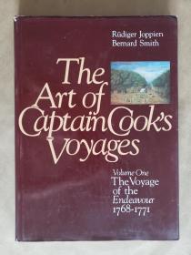 墨尔本1985年版大8开本 The Art of Captain Cook's Voyages  vol.1 The Voyage of the Endeavour 1768-1771《库克船长的航海生涯 ：奋力的航程 》(by Rüdiger  Joppien ,Bernard Smith)，护封精装35*25厘米，铜版纸247页，内多插图【喷利-艾森顿文法学校师生签赠何东昌】