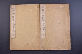 （己5618）《三体千字文》线装2册全 鸣寉仙史 日下鸣鹤 书 真书（楷书）、行书、草书 三体千字文  日下部东作 1910年 千字文是由南北朝时期梁朝散骑侍郎，给事中周兴嗣编纂。一千个汉字组成的韵文，后附千字文译文。日下部鸣鹤，本名东作。他是日本近代书道之父、鸣鹤流派的创始人、日本明治时代最著名的书法家之一。与中林梧竹、严谷一六并称为“明治三笔”。尺寸 25*16CM