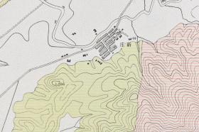 （丁8930）史料《月眉油田地形及地质图》彩色地图1张 旗山郡 楠梓仙溪 地质断面图 制糖用台车轨道 台湾总督府殖产局