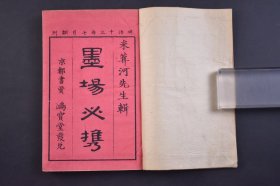 （己4663）《墨场必携》和刻本 线装六卷2册全 米葊河先生辑 东都书贾 鸿宝堂发兑 跋尾 明治十三（1880）年七月翻刻 日本“幕末三笔”之一市河米菴，米庵行草以宋人米、苏为范兼及明清各家。晚年终成正果，书名大振，门下弟子五千。本书为书家墨场挥毫，写古典诗文必备书，选取最脍炙人口的部分古典诗文，便于临场取用。尺寸 18*12CM