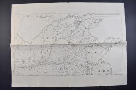 （己2448）史料《中国地图》单色地图1份 绥远省 察哈尔省 河北省 山西省 山东省 江苏省 安徽省 河南省 陕西省 北京 南苑 丰台 门头沟 天津 芝罘 徐州 兰封 郑州等  1939年 宣抚班印行 68*50CM