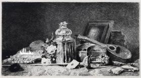 【大英博物馆藏画】1875年法国艺术蚀刻铜版画《回忆》—法国画家“ Euphémie Muraton”作品 版画家：Léon Gaucherel 雕刻 法国ARCHES版画专用水印纸 43x30cm ”1875沙龙展出作品“ 大英博物馆收藏编号：1877,0210.472（官网可查）