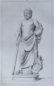 1837年“艺术家作品集”系列钢版画《雕塑：厄斯卡拉普斯》 — 尺寸：31x24cm