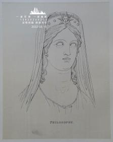 1876年线刻版画《Philosophy》—意大利古典主义雕塑家安东尼·卡诺瓦(Antonio Canova1757 - 1818)作品  尺寸：34x27cm