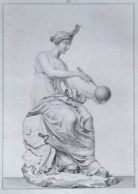 1837年“艺术家作品集”系列钢版画《雕塑：天文女神乌拉尼亚》 — 尺寸：31x24cm