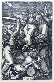 “巨幅丢勒名画”1912年复刻版“丢勒Albrecht Dürer”照相凹版复制铜版画 —《小受难：背叛》42x32cm 原尺寸复刻
