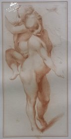 【科雷乔Correggio】1823年“文艺复兴时期意大利画派”系列飞尘铜版画《一群孩子》—意大利文艺复兴时期画家““阿列格利 • 科雷乔（Antonio Allegrida Correggio1494-1534）”作品 “手工水印纸精印” 50x36cm