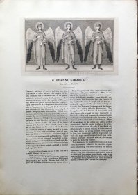 【契马布埃Cimabue】1823年“文艺复兴时期意大利画派”系列铜版画《三个天使》—意大利文艺复兴时期画家“乔万尼·契马布埃(Giovanni Cimabue,1240-1302)”作品 +飞尘铜版画《西蒙·马格斯在空中》—画家“Giunta Pisano”作品“手工水印纸精印” 50x36cm