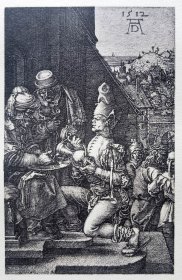 “巨幅丢勒名画”1912年复刻版“丢勒Albrecht Dürer”照相凹版复制铜版画 —《小受难：审判》42x32cm 原尺寸复刻