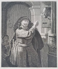 1837年“艺术家作品集”系列钢版画《愤怒的囚犯》 —荷兰伟大画家“伦勃朗(Rembrandt Harmenszoon van Rijn，1606-1669”作品 尺寸：31x24cm