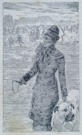 1889年线刻版画《布洛涅森林返回的女士》—意大利画家“朱塞佩德.尼蒂斯Giuseppe de Nittis（1846—1884）”作品 30x21cm
