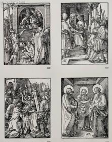 1910年复刻版“丢勒Albrecht Dürer小受难”系列木刻版画—《冠荆棘4联幅》48x34cm 超大，原尺寸复刻