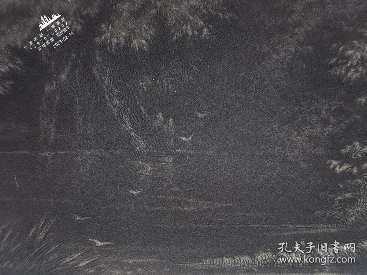 1887年风景画系列美柔汀铜版画《墨丘利和樵夫》—意大利著名画家“萨尔瓦托·罗莎/Salvator Rosa”作品 E.P.BRANDARD 雕刻35x25.5cm